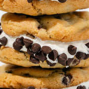 chocolate chip cookie sandwich closeup